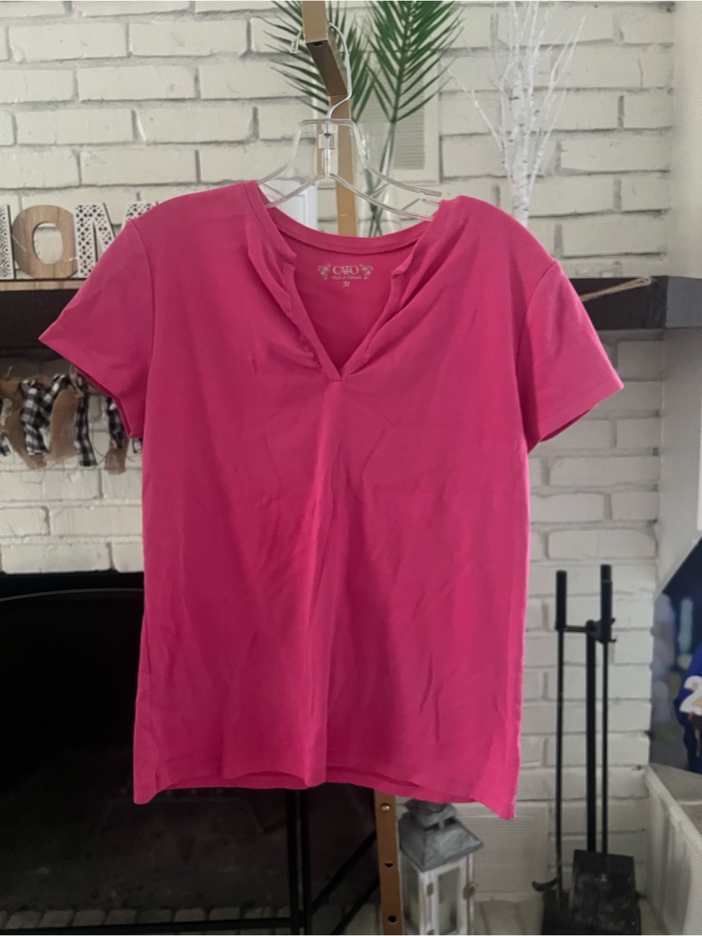 Cato Bright Pink Short-Sleeve V-Neck Tee